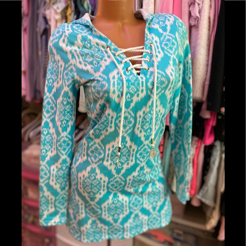 Macbeth Collection Lace-Up Dress/Swim-Suit Coverup